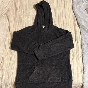 Gray fuzzy hoodie pull over